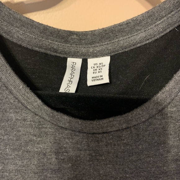 Grey T-shirt Dress with pockets - Picture 2 of 3